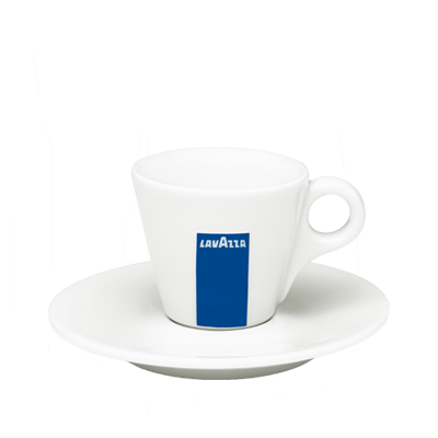 Lavazza Milchkaffeetassen mit Untertassen BLU Collection 6er Set Kaffeegeschirr 